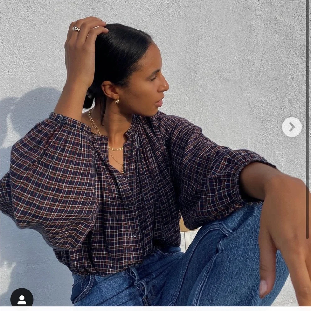 Dôen Jane Top Plaid XS - Picture 2 of 4